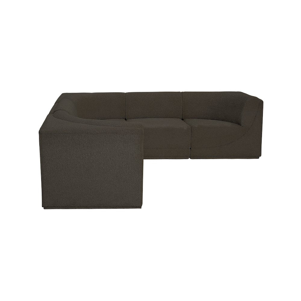 Ollie Brown Boucle Fabric Modular Sectional