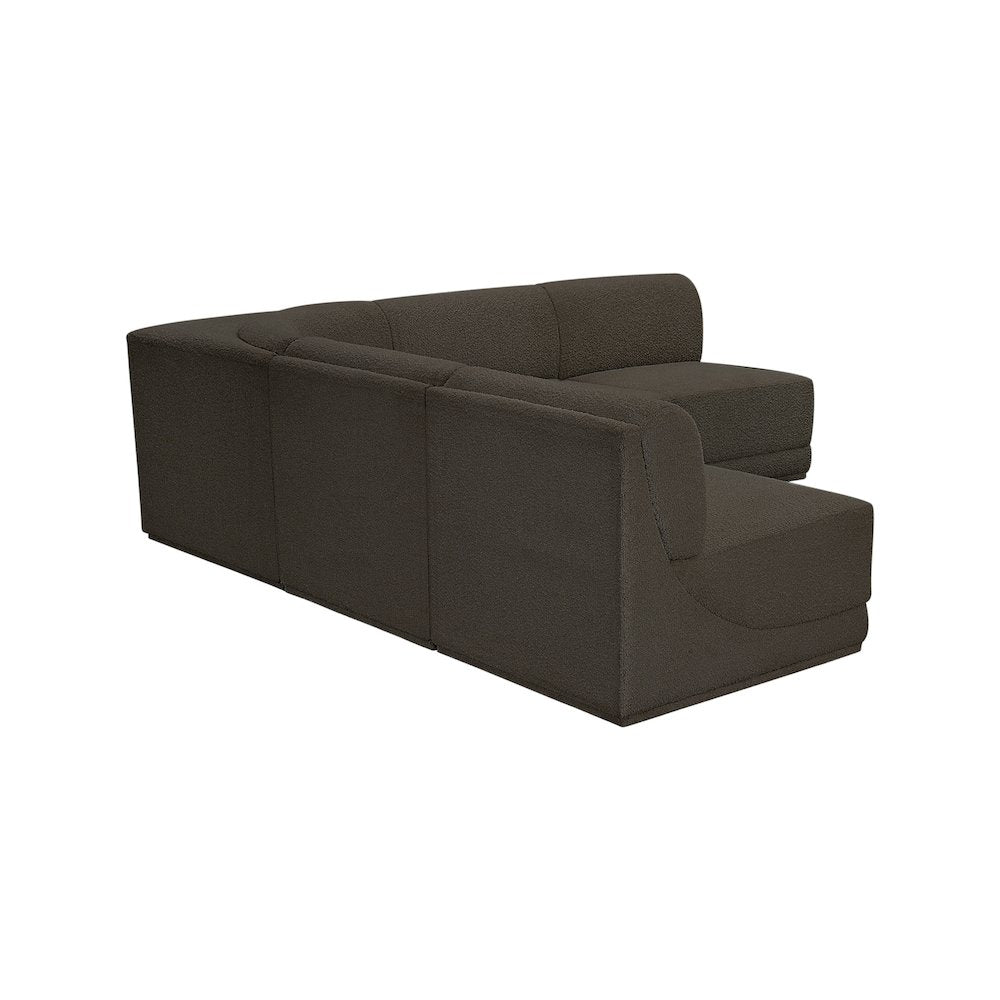 Ollie Brown Boucle Fabric Modular Sectional