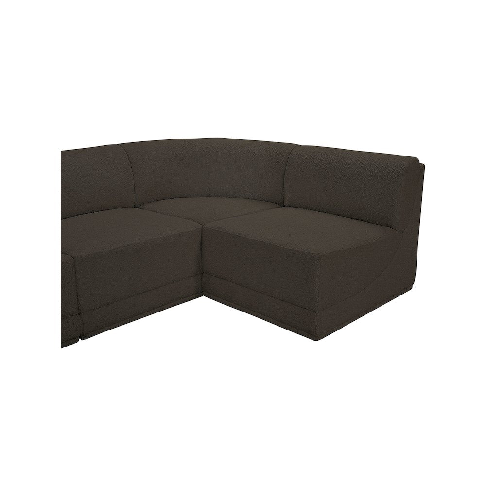 Ollie Brown Boucle Fabric Modular Sectional