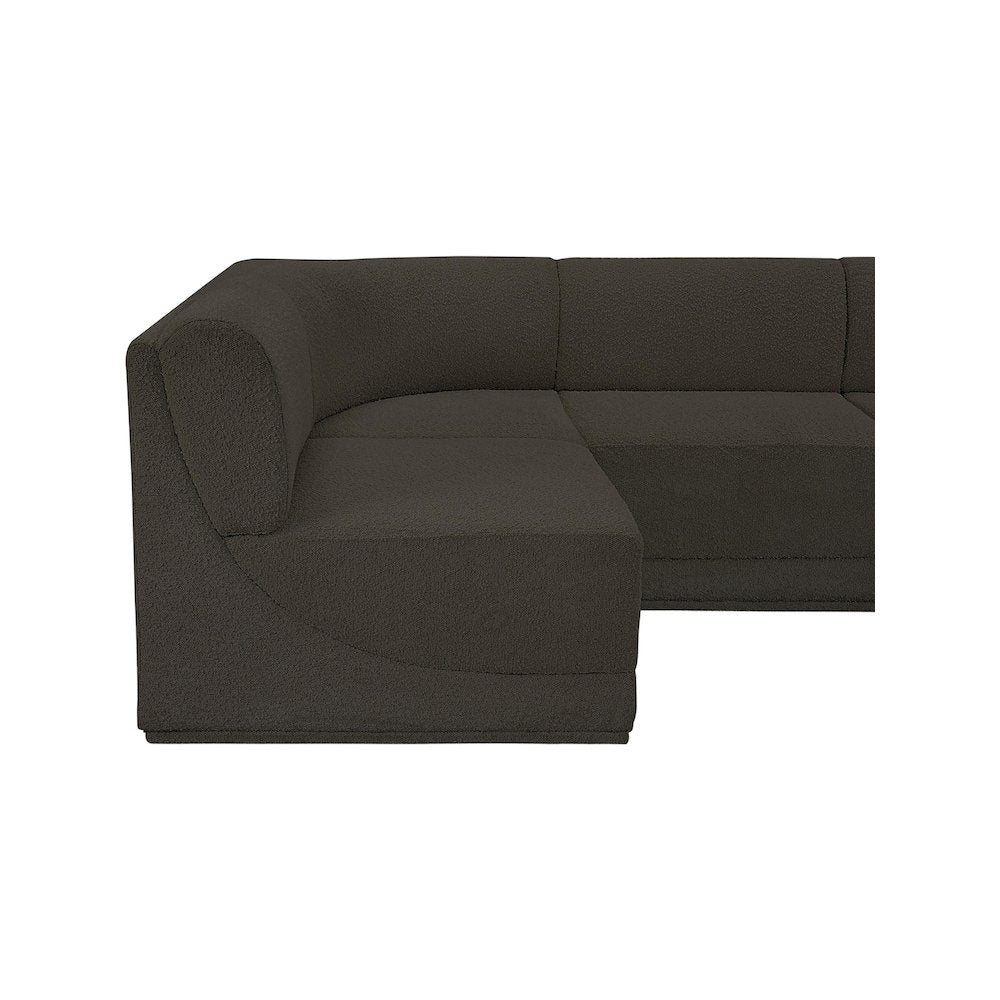 Ollie Brown Boucle Fabric Modular Sectional