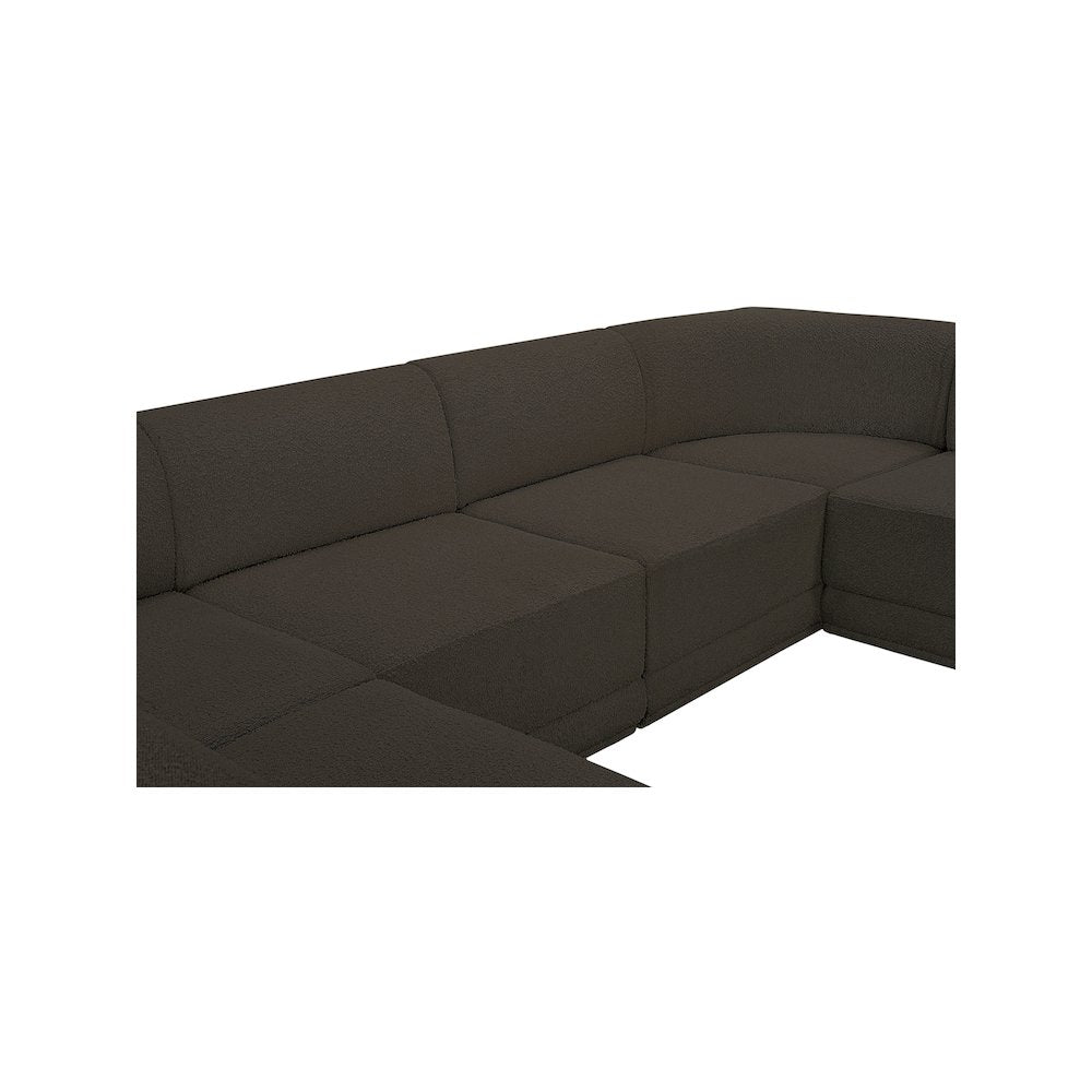 Ollie Brown Boucle Fabric Modular Sectional
