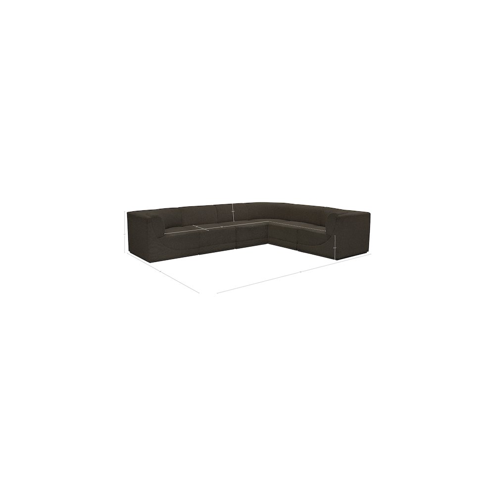 Ollie Brown Boucle Fabric Modular Sectional