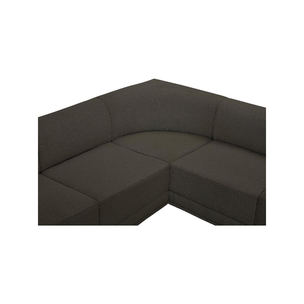 Ollie Brown Boucle Fabric Modular Sectional