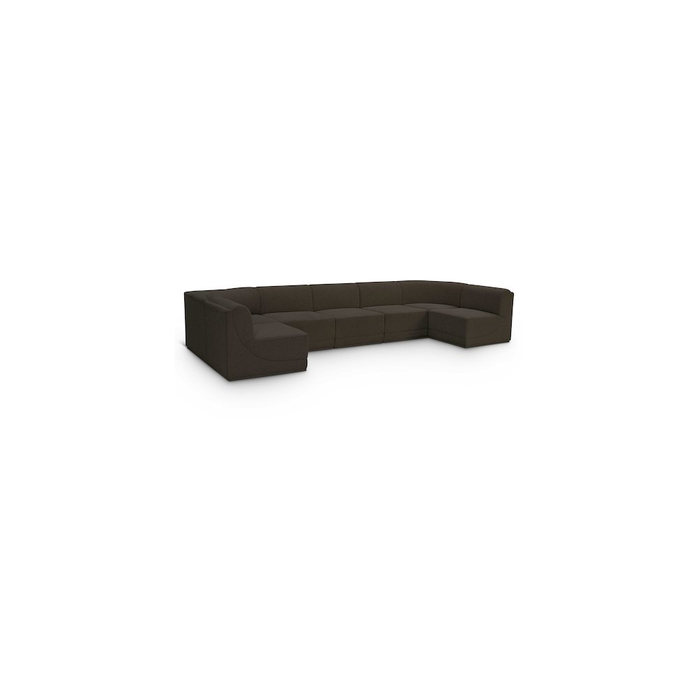 Ollie Brown Boucle Fabric Modular Sectional