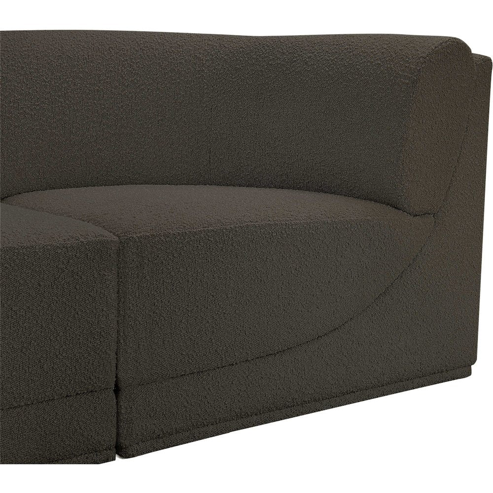Ollie Brown Boucle Fabric Modular Sectional