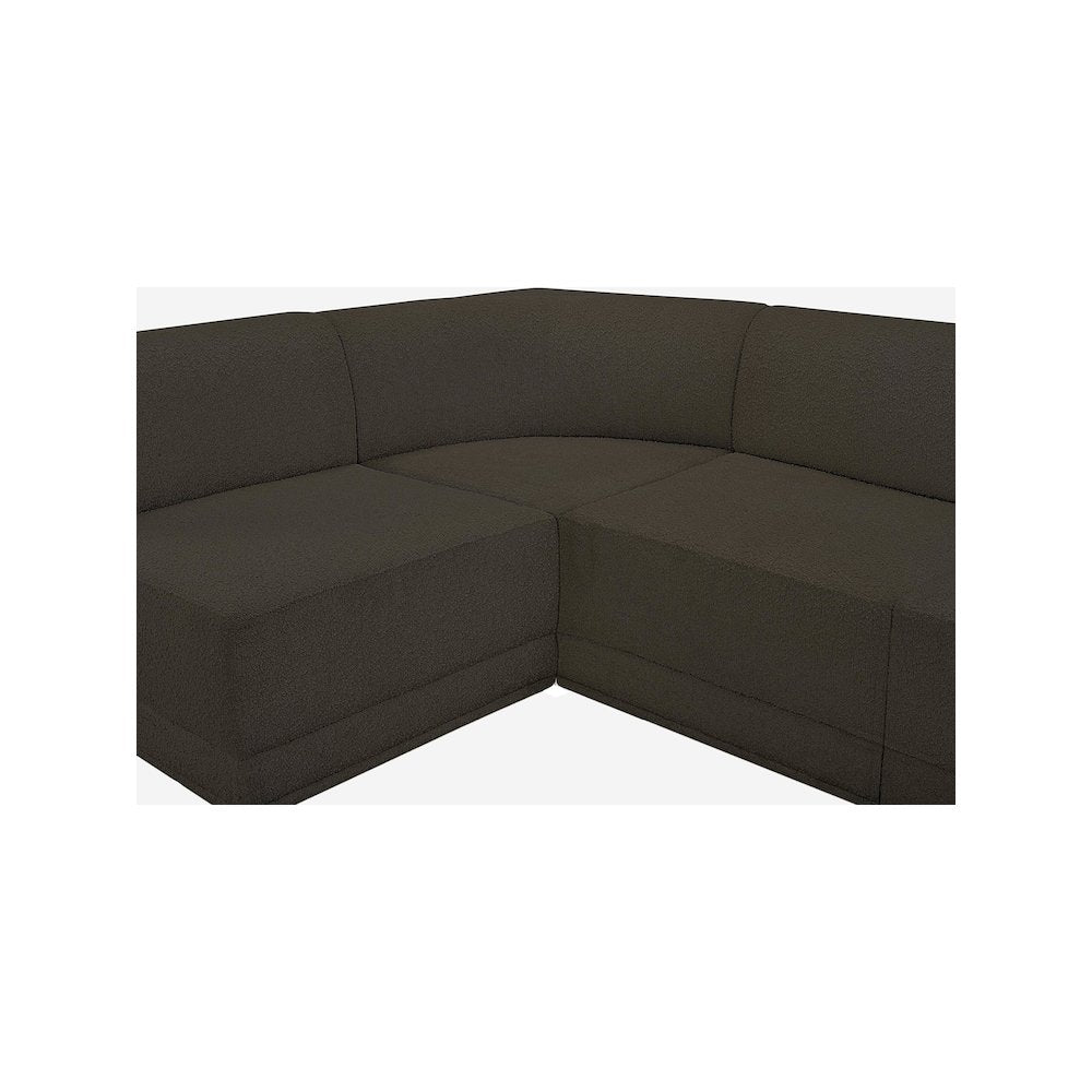 Ollie Brown Boucle Fabric Modular Sectional