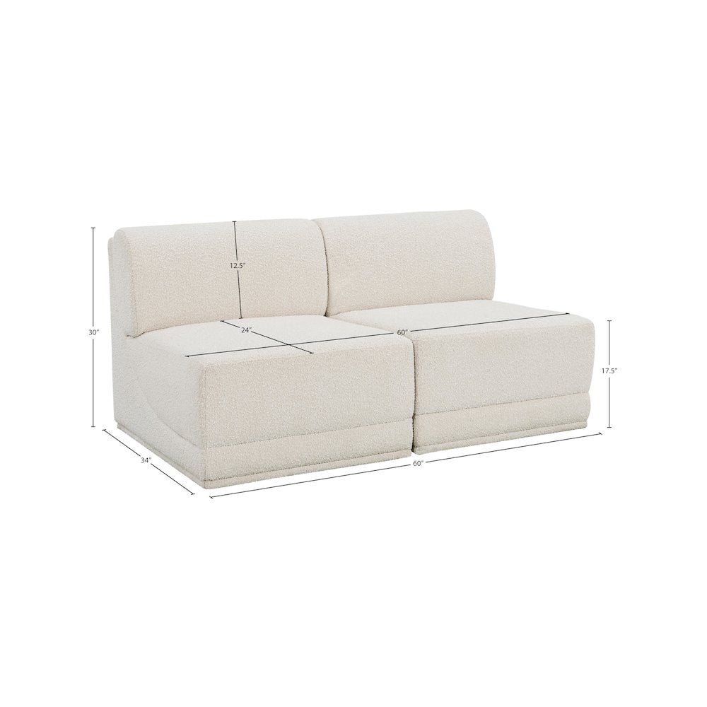 Ollie Cream Boucle Fabric Modular Sofa