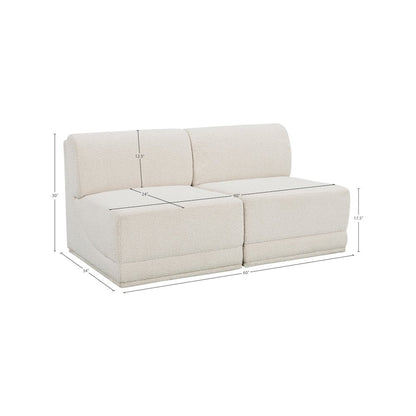 Ollie Cream Boucle Fabric Modular Sofa