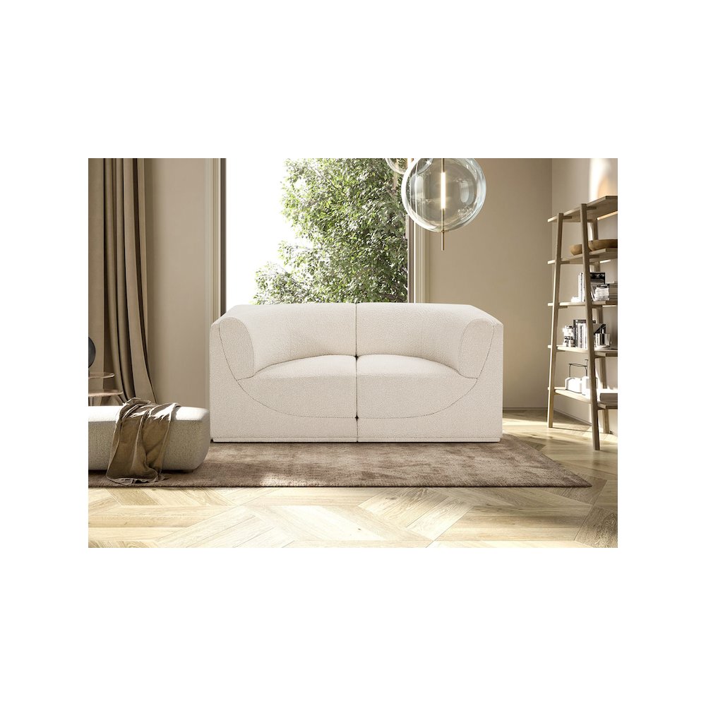 Ollie Cream Boucle Fabric Modular Sofa