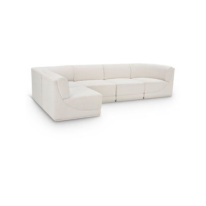 Ollie Cream Boucle Fabric Modular Sectional