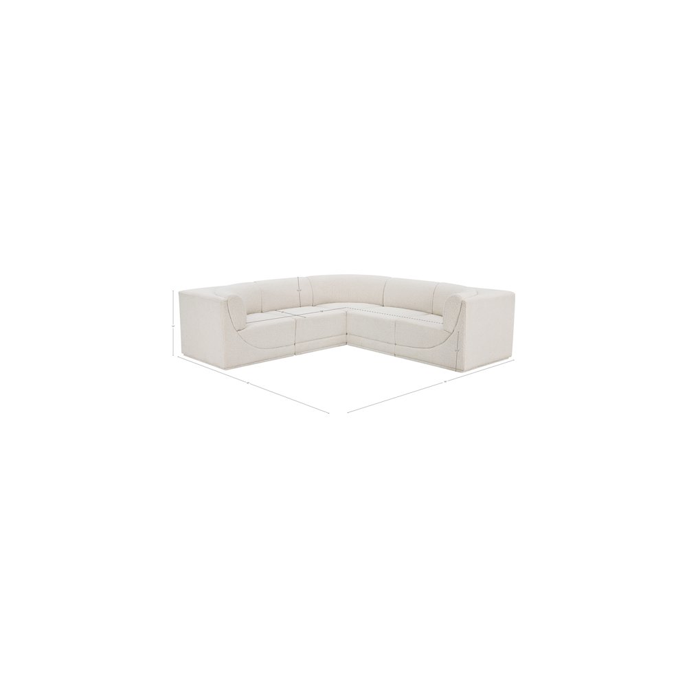 Ollie Cream Boucle Fabric Modular Sectional