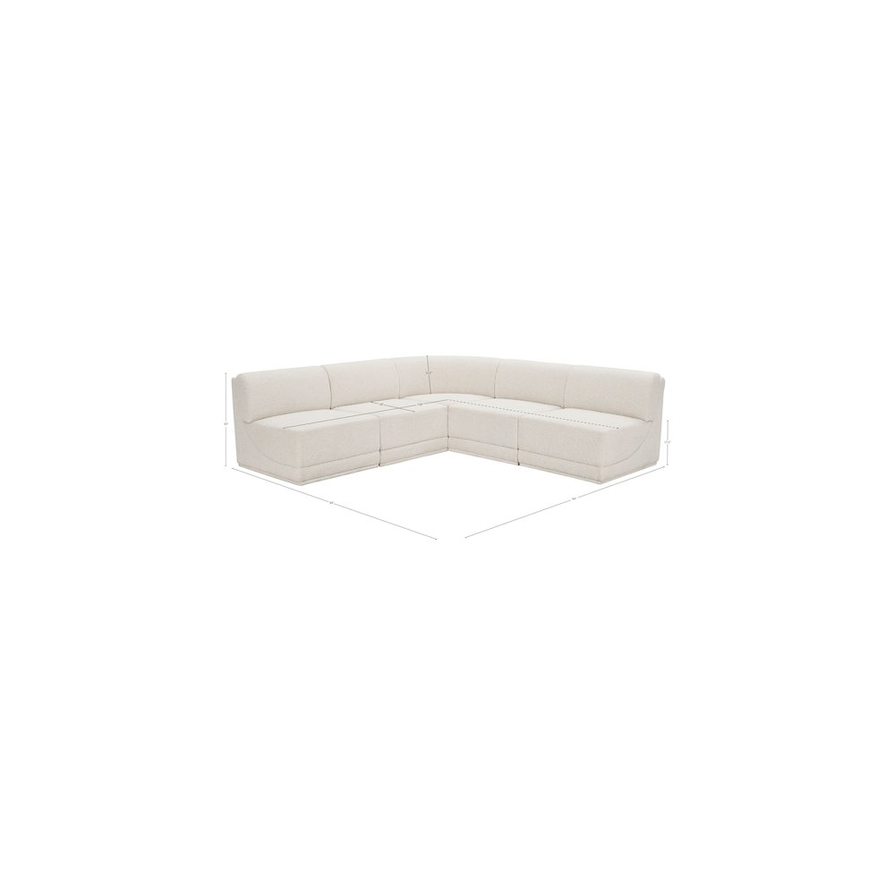 Ollie Cream Boucle Fabric Modular Sectional