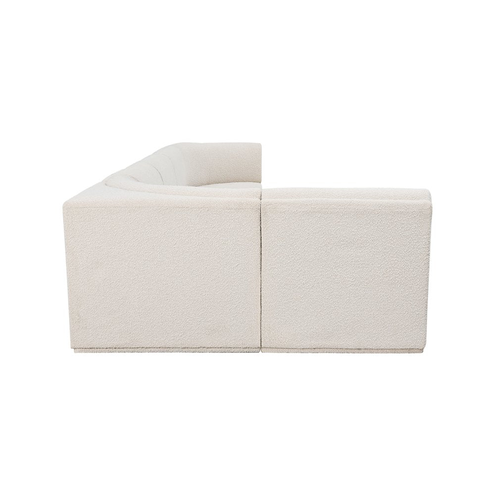Ollie Cream Boucle Fabric Modular Sectional