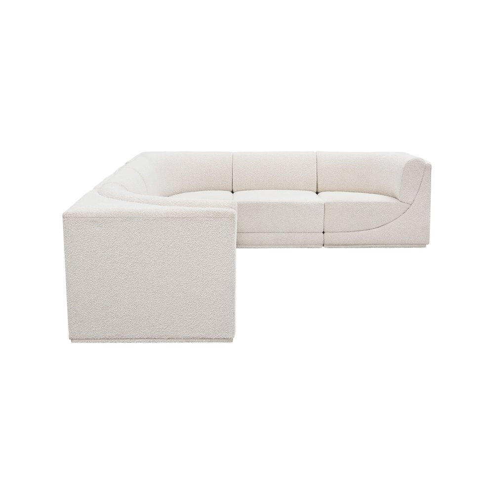 Ollie Cream Boucle Fabric Modular Sectional