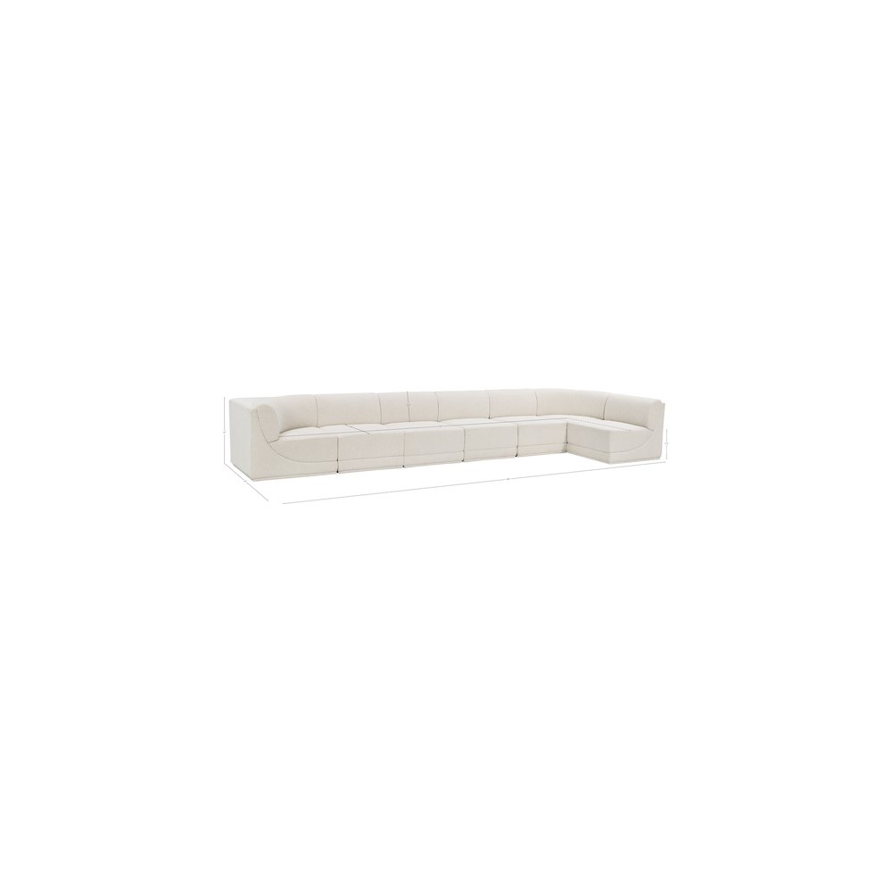 Ollie Cream Boucle Fabric Modular Sectional