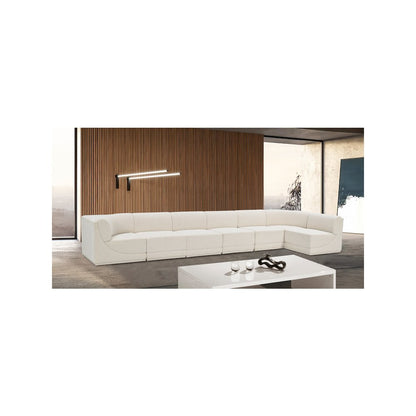 Ollie Cream Boucle Fabric Modular Sectional