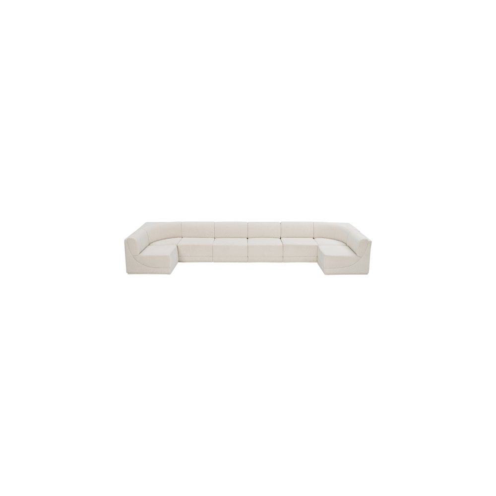 Ollie Cream Boucle Fabric Modular Sectional