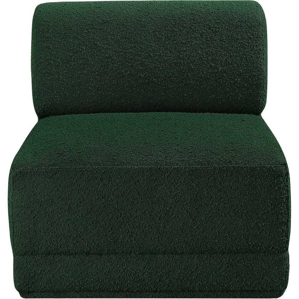 Ollie Green Boucle Fabric Armless