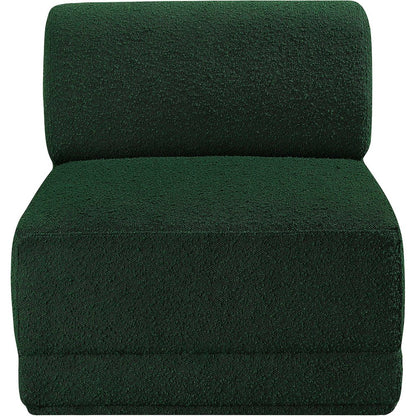 Ollie Green Boucle Fabric Armless