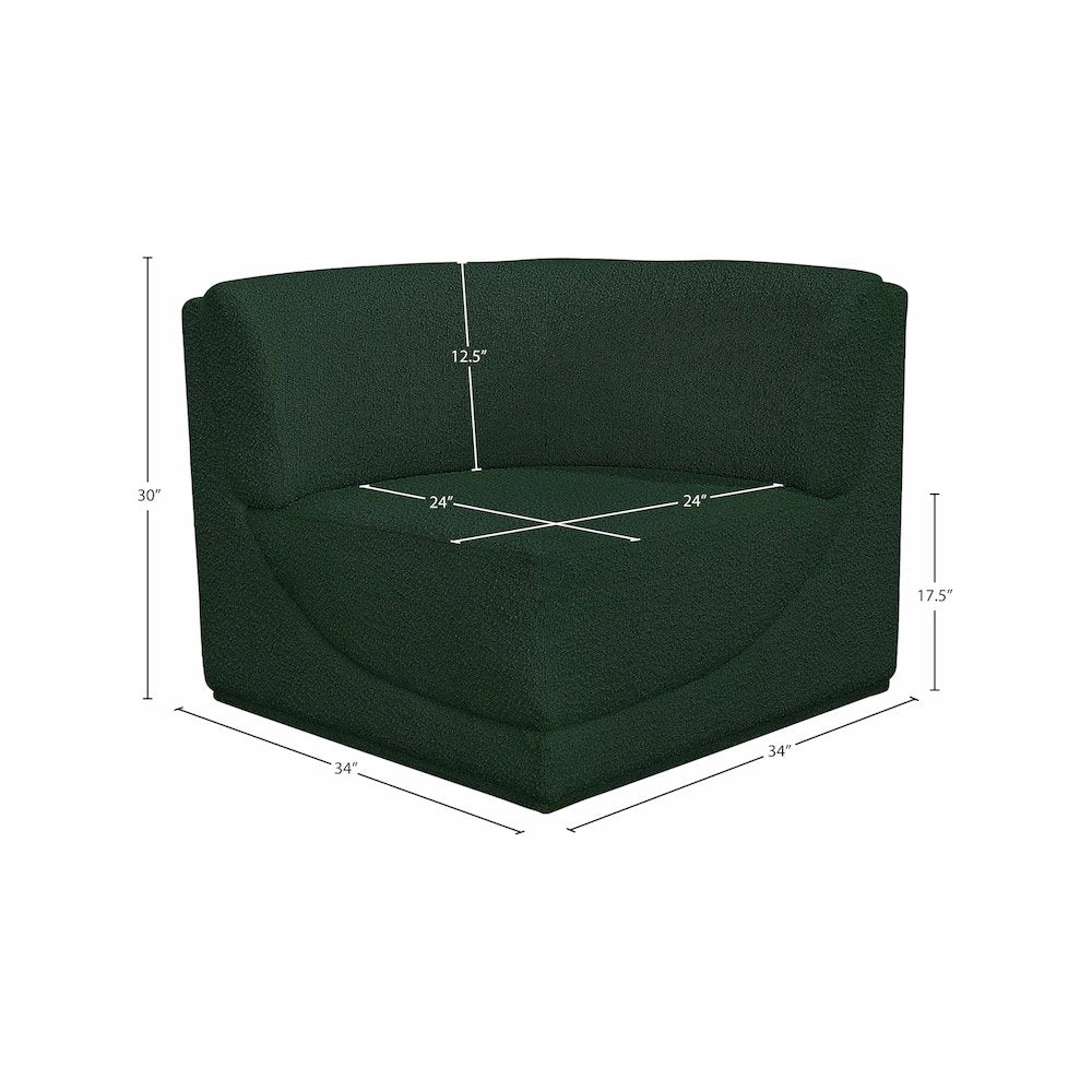 Ollie Green Boucle Fabric Corner