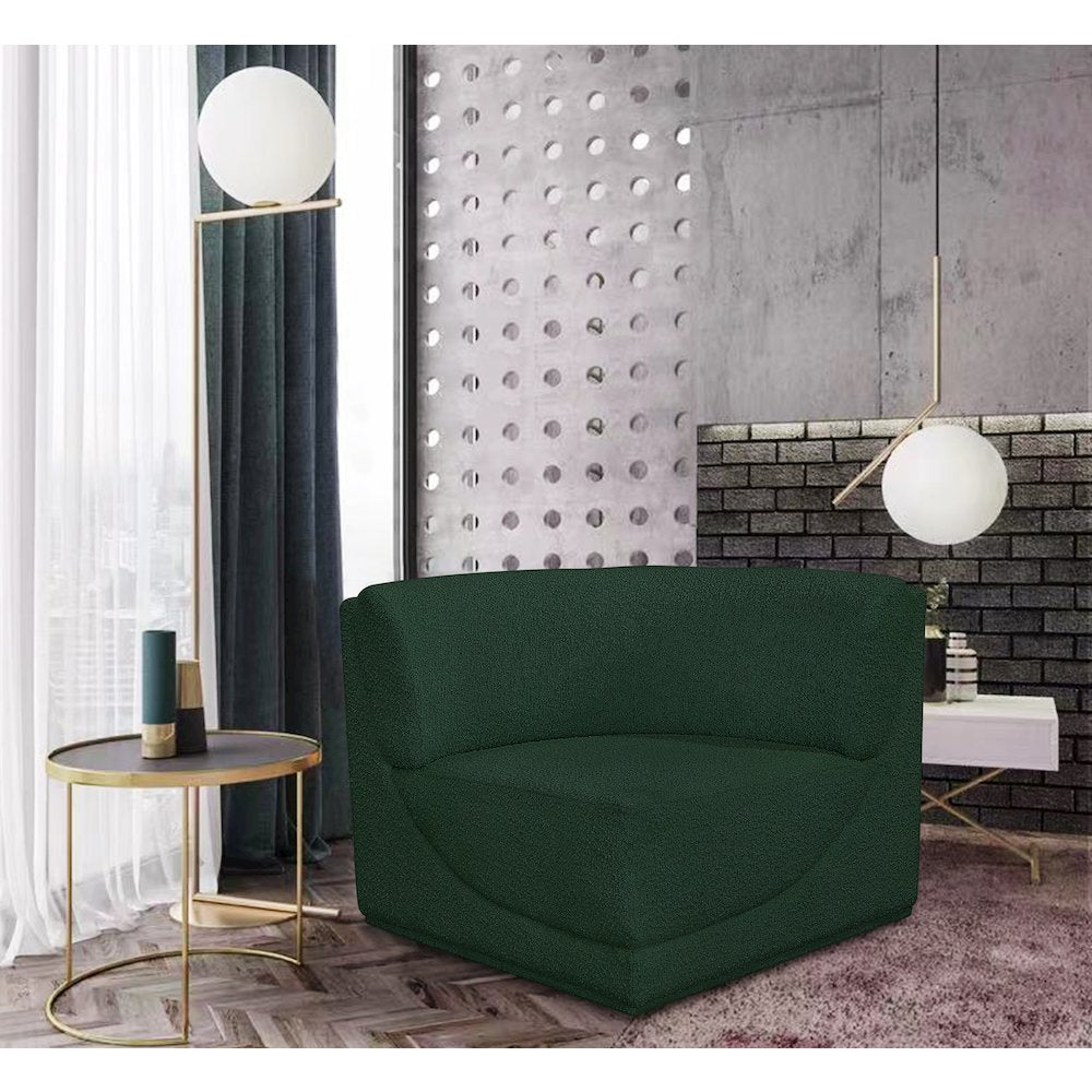 Ollie Green Boucle Fabric Corner