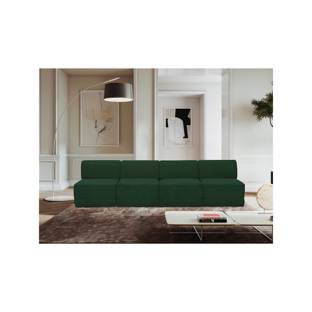 Ollie Green Boucle Fabric Modular Sofa