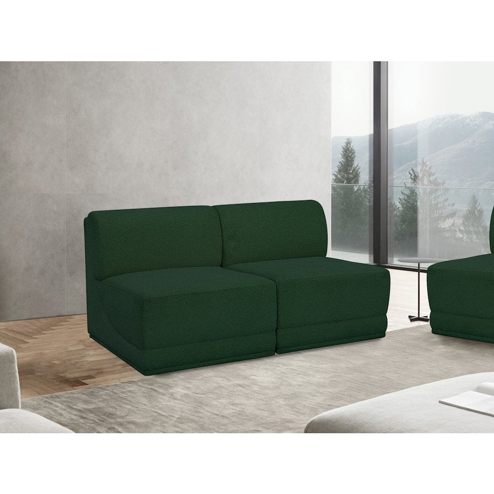 Ollie Green Boucle Fabric Modular Sofa