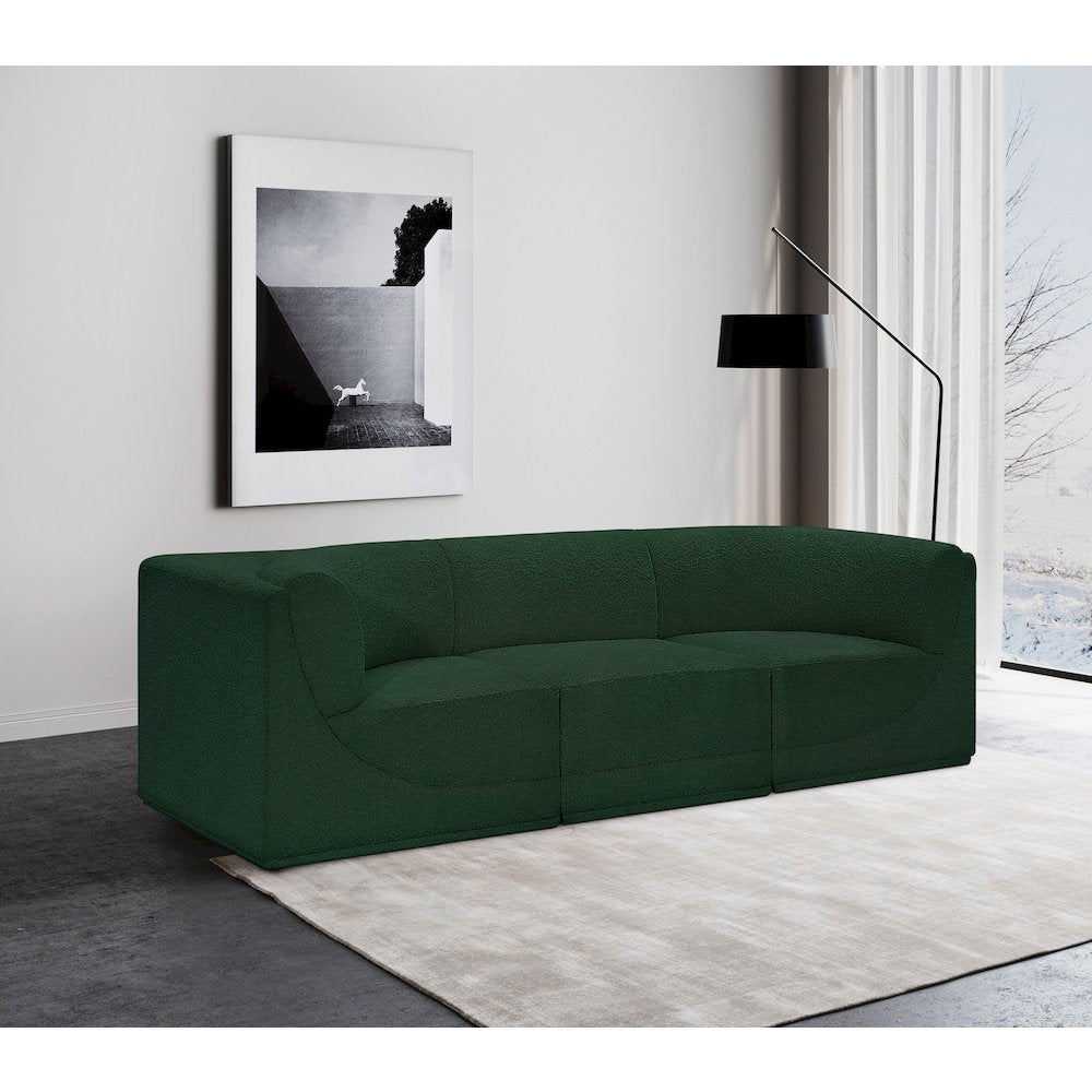 Ollie Green Boucle Fabric Modular Sofa