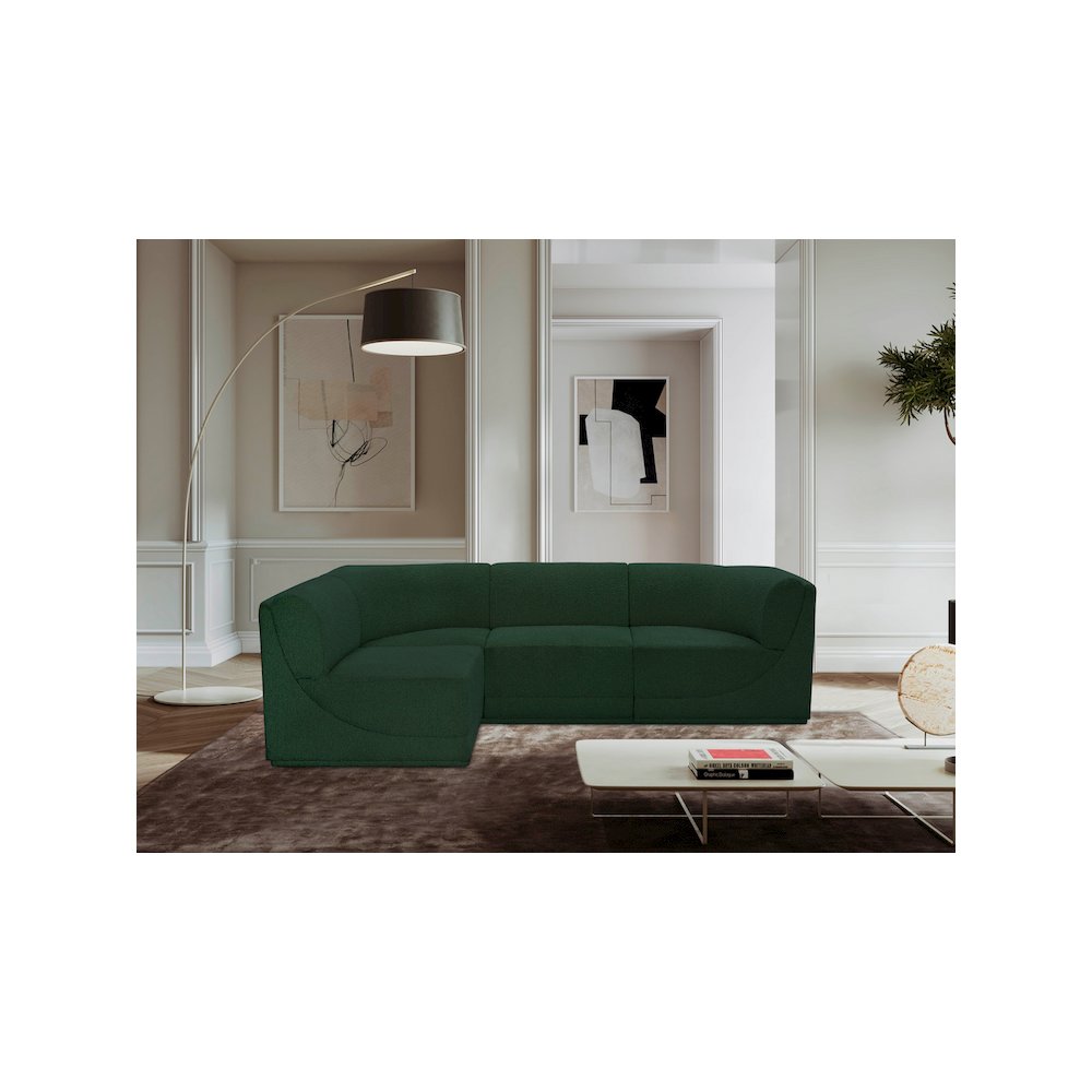 Ollie Green Boucle Fabric Modular Sectional