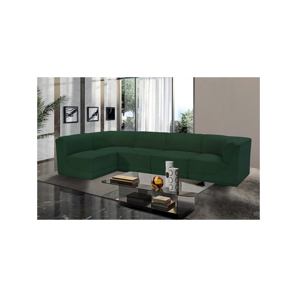 Ollie Green Boucle Fabric Modular Sectional