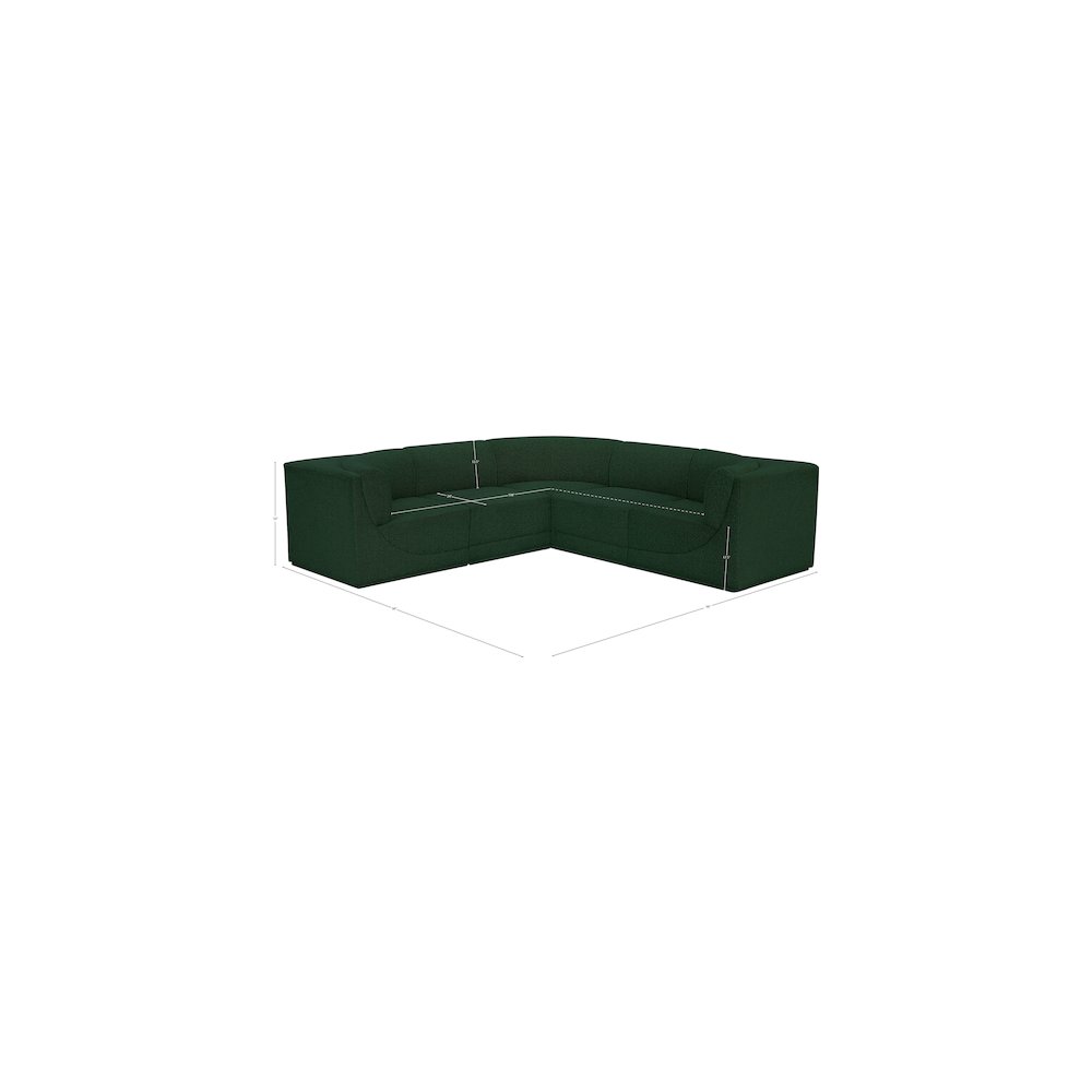 Ollie Green Boucle Fabric Modular Sectional
