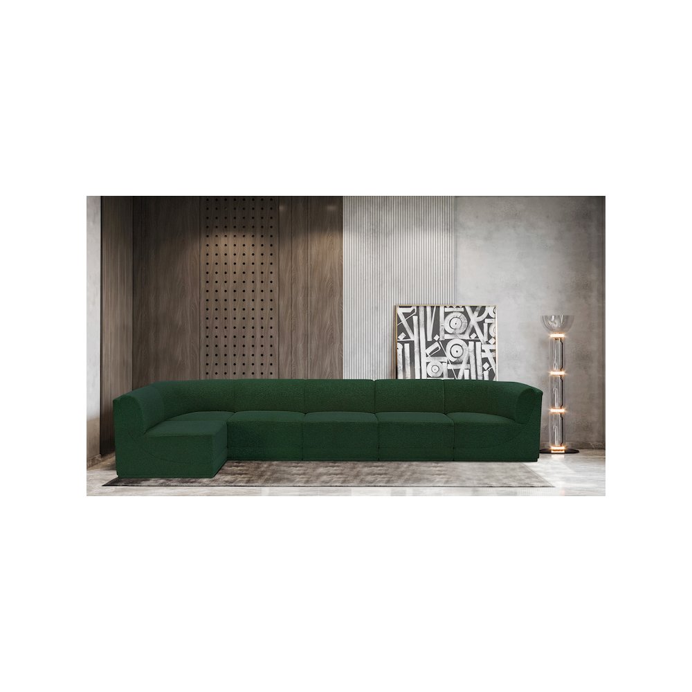 Ollie Green Boucle Fabric Modular Sectional
