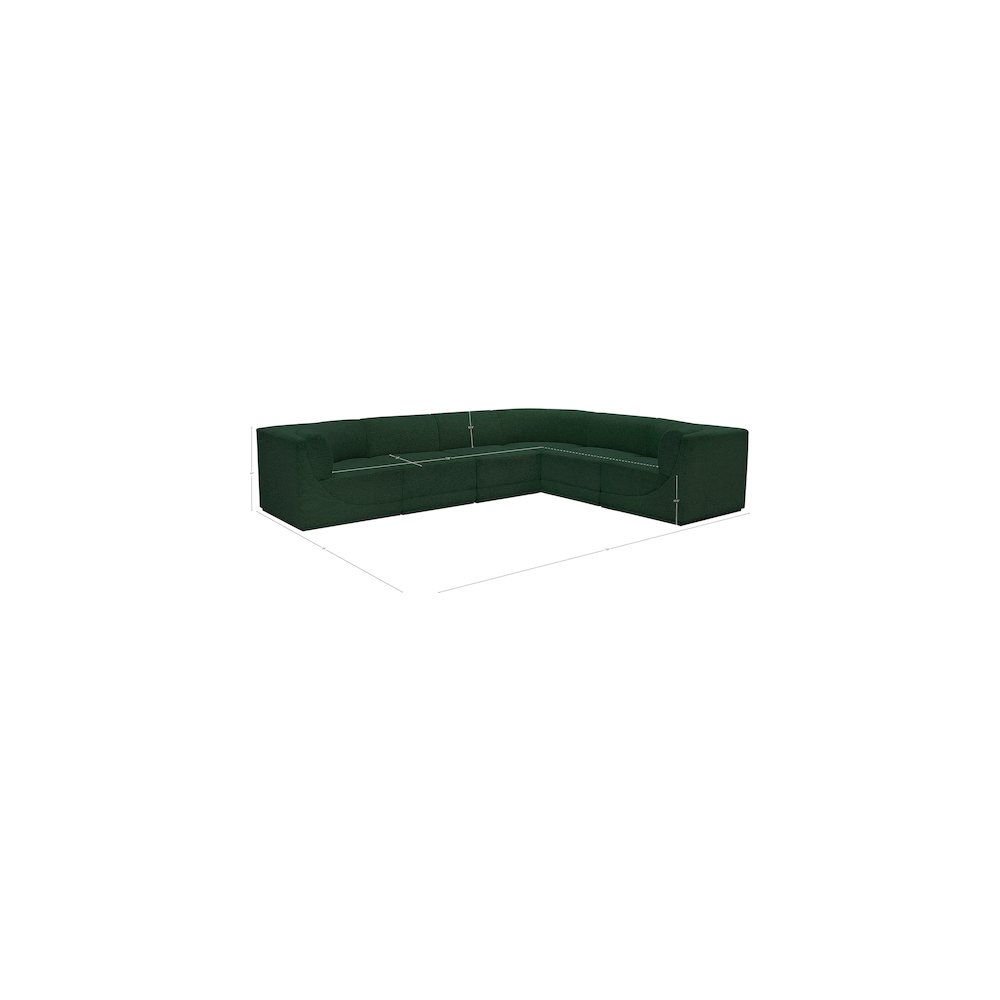 Ollie Green Boucle Fabric Modular Sectional