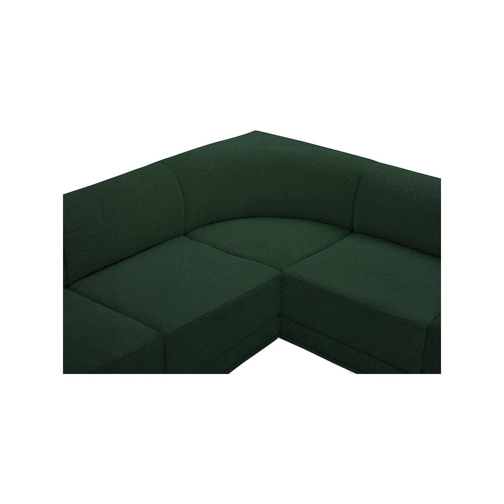 Ollie Green Boucle Fabric Modular Sectional