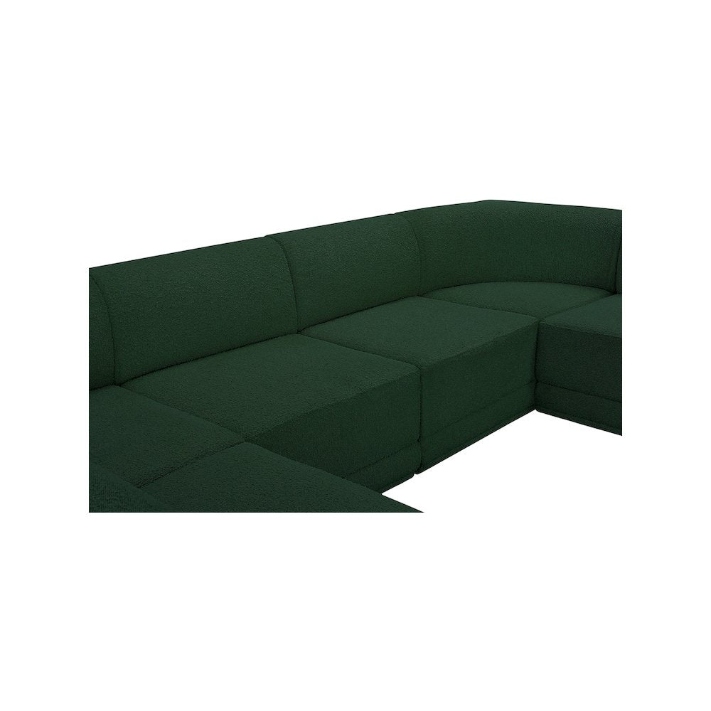 Ollie Green Boucle Fabric Modular Sectional