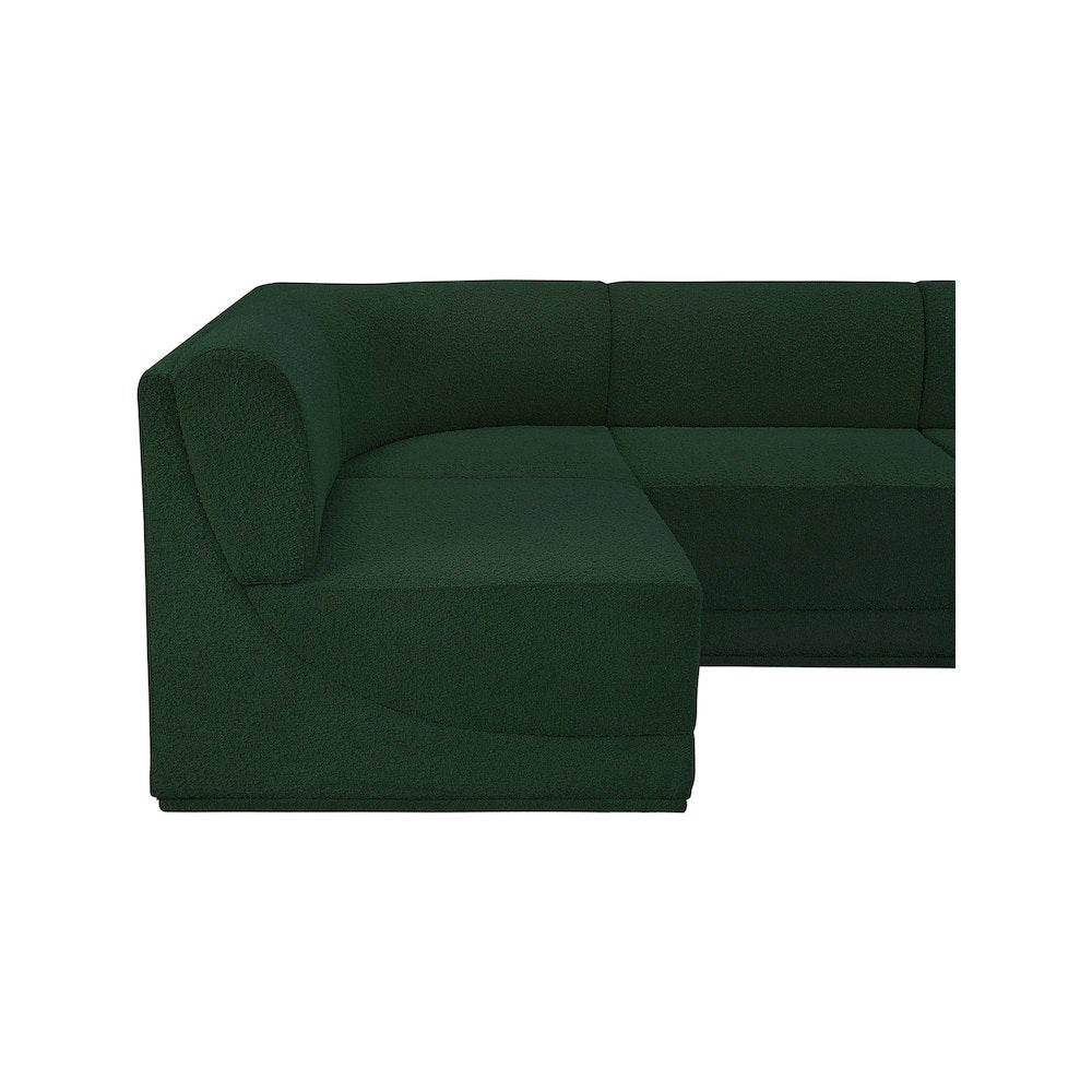 Ollie Green Boucle Fabric Modular Sectional