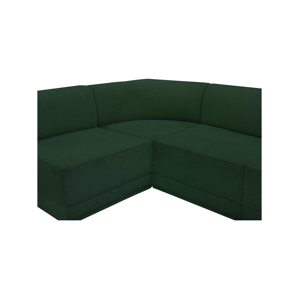 Ollie Green Boucle Fabric Modular Sectional