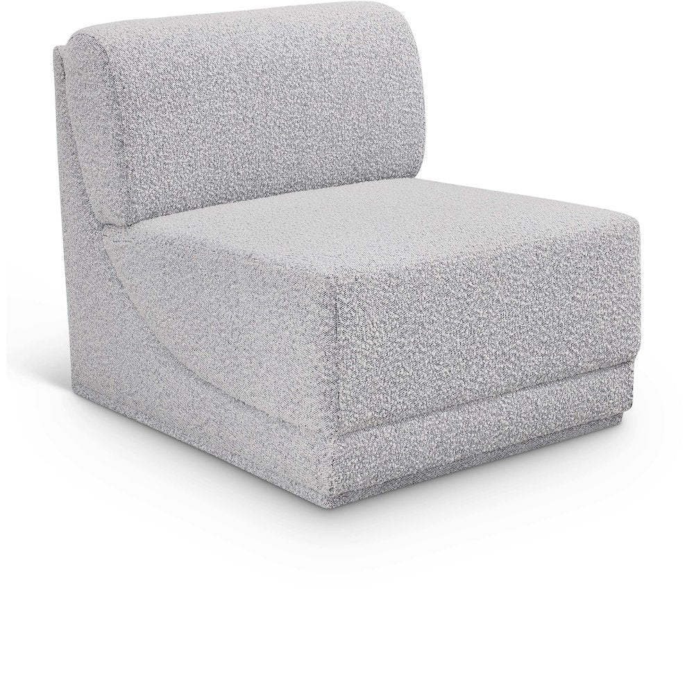 Ollie Grey Boucle Fabric Armless