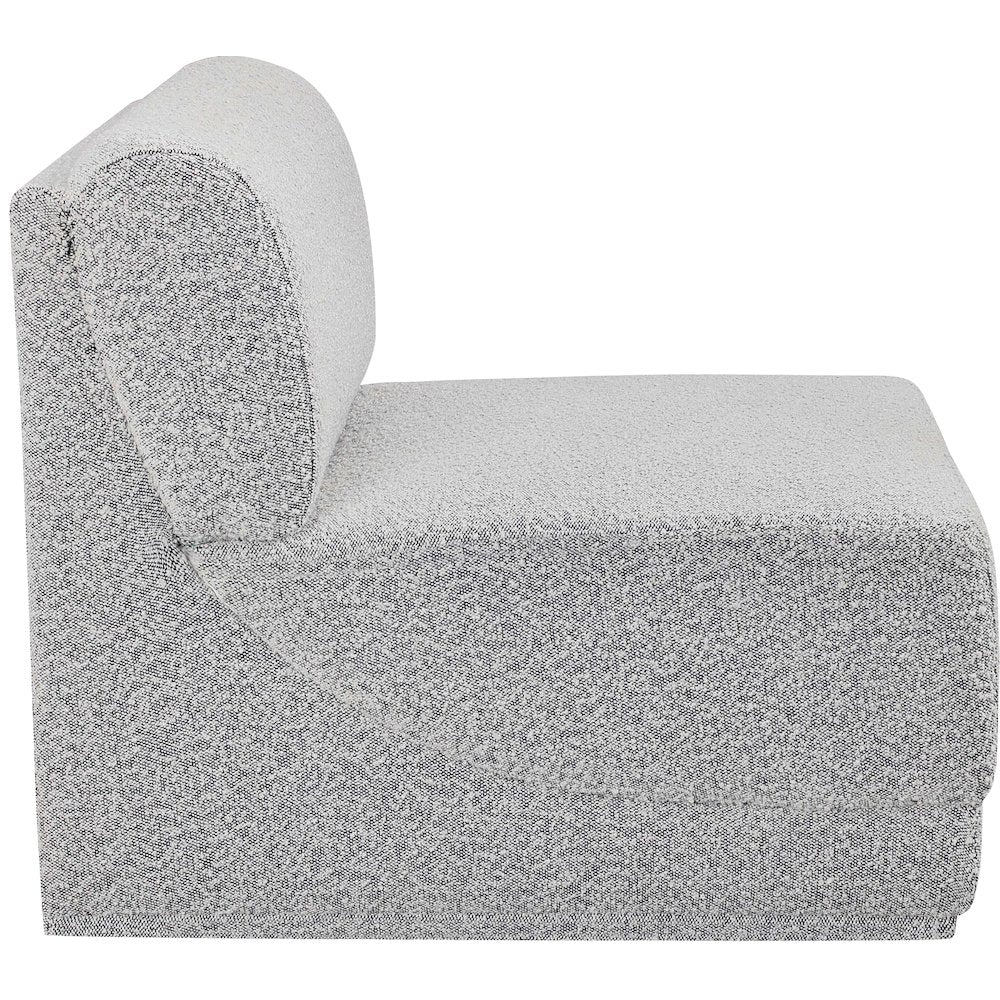 Ollie Grey Boucle Fabric Armless