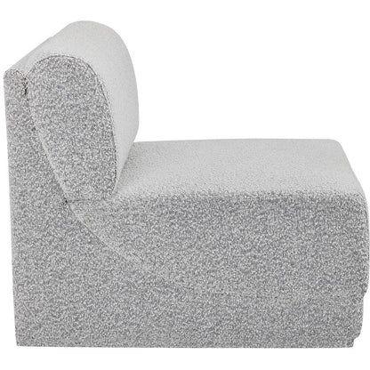 Ollie Grey Boucle Fabric Armless