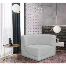 Ollie Grey Boucle Fabric Corner