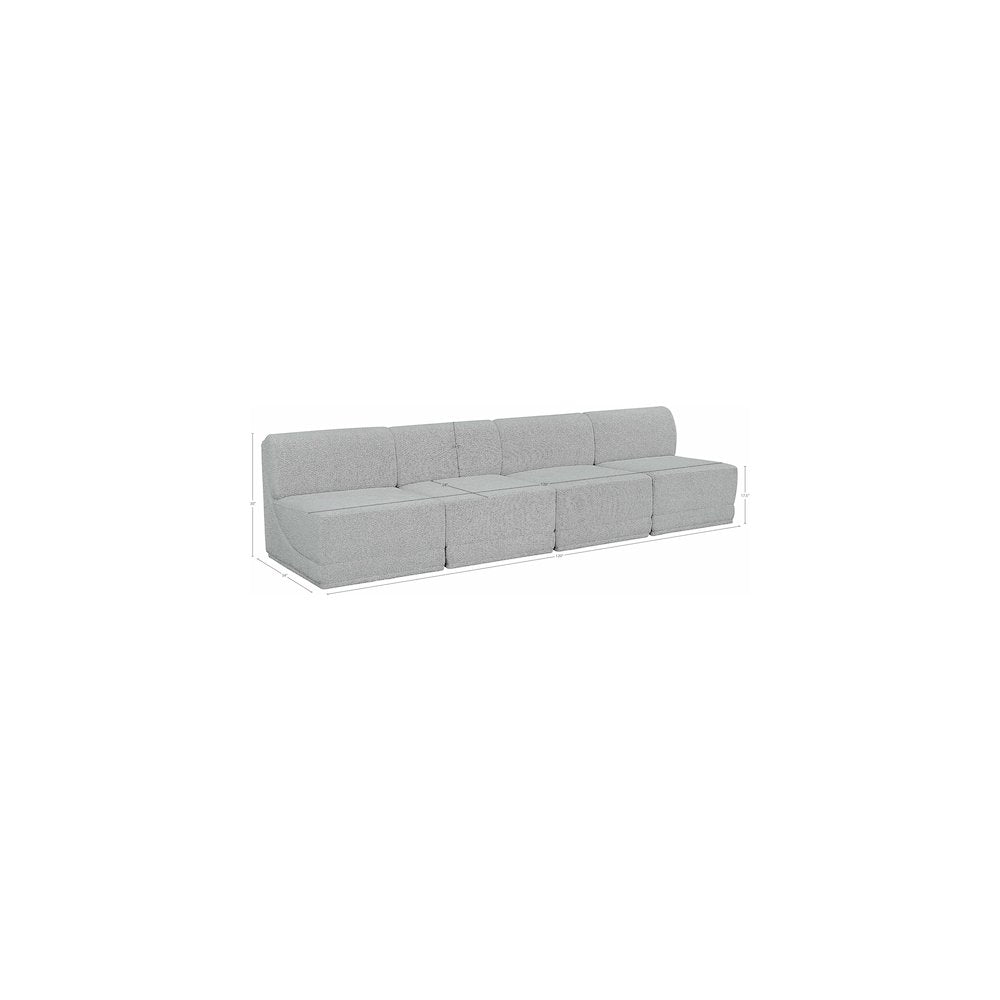 Ollie Grey Boucle Fabric Modular Sofa