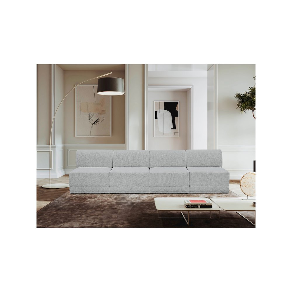 Ollie Grey Boucle Fabric Modular Sofa
