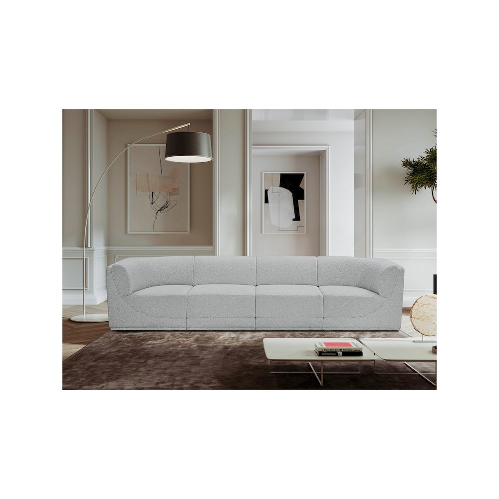 Ollie Grey Boucle Fabric Modular Sofa