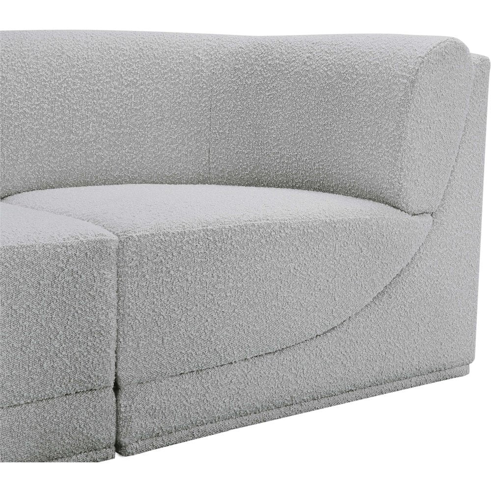 Ollie Grey Boucle Fabric Modular Sofa