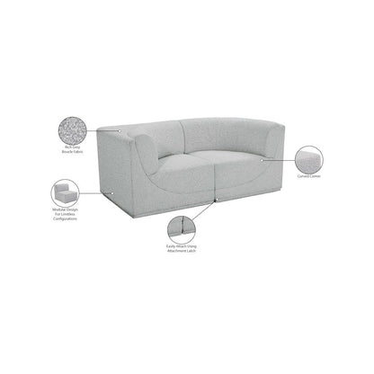 Ollie Grey Boucle Fabric Modular Sofa