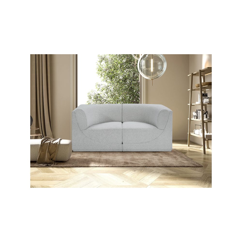 Ollie Grey Boucle Fabric Modular Sofa