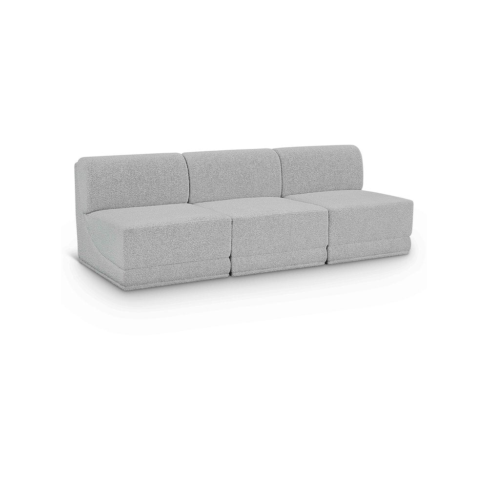 Ollie Grey Boucle Fabric Modular Sofa