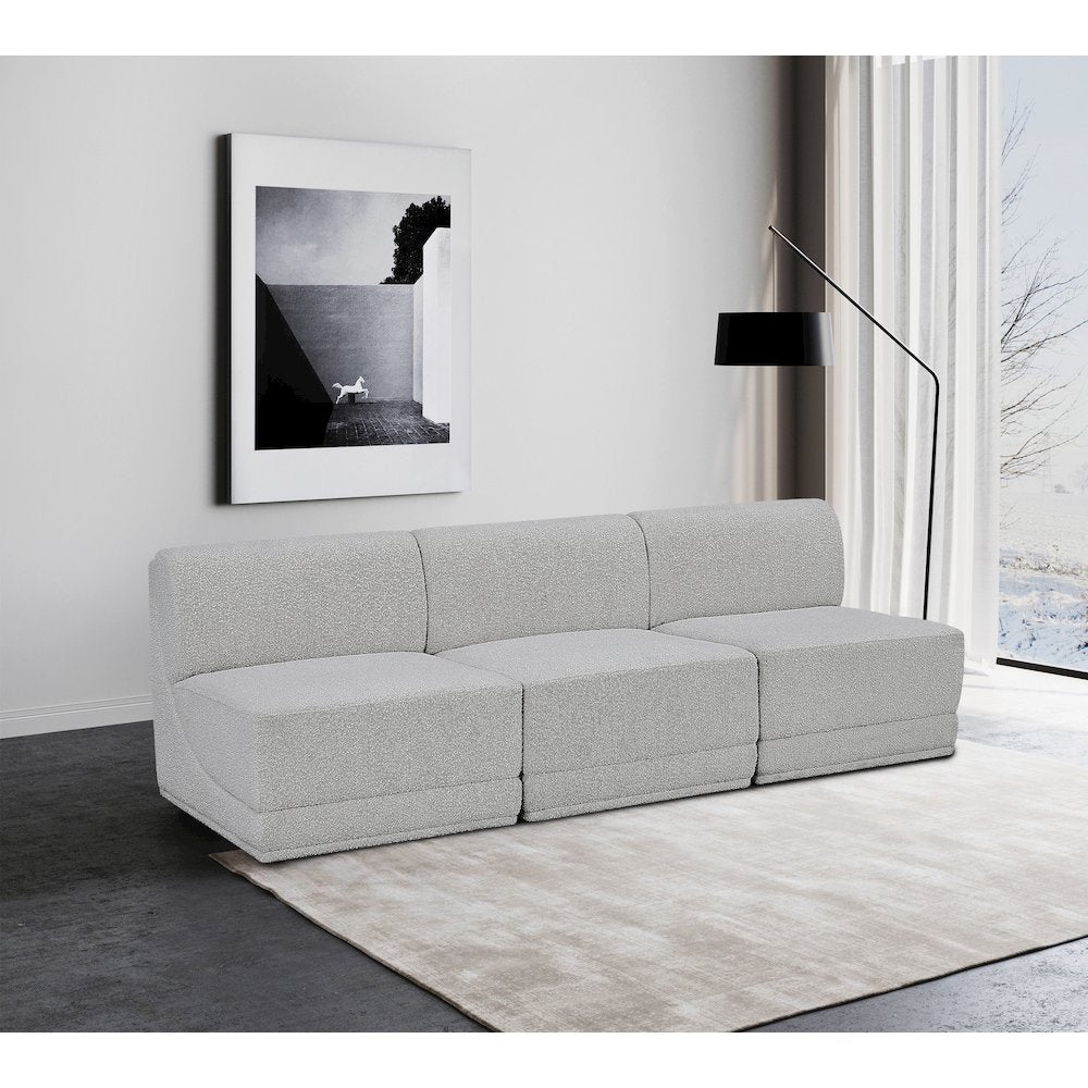 Ollie Grey Boucle Fabric Modular Sofa