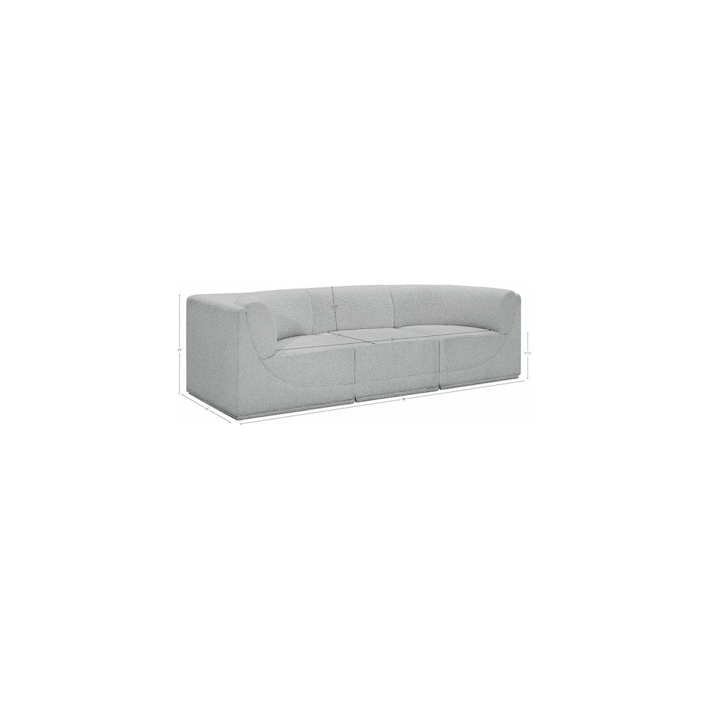 Ollie Grey Boucle Fabric Modular Sofa